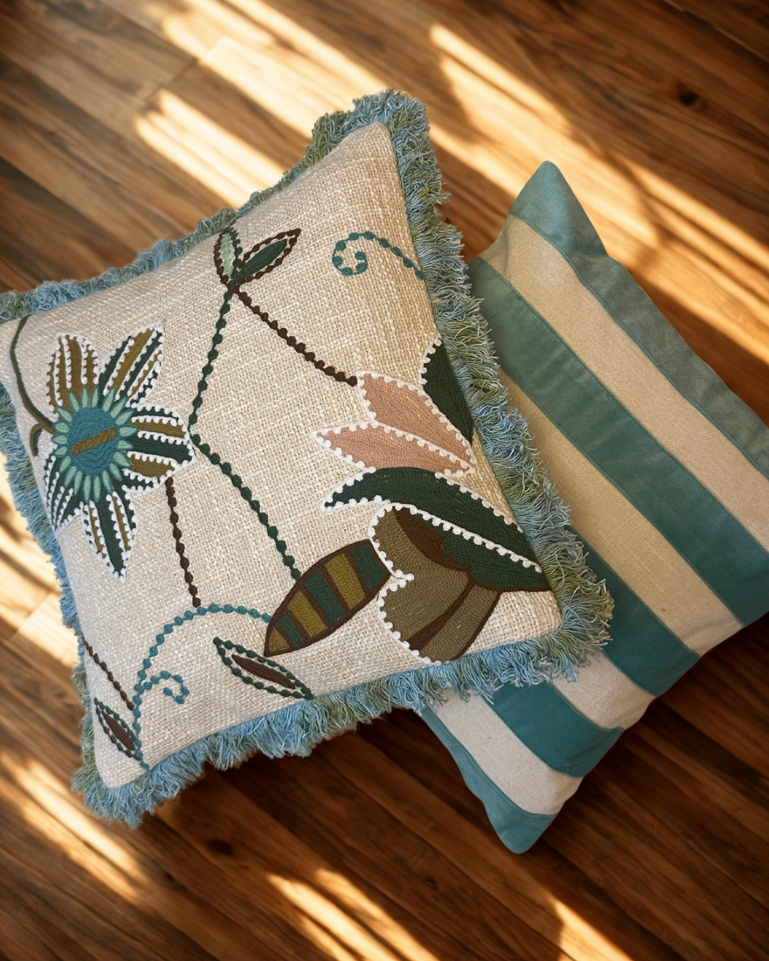 Turquoise Petal Cushion Cover