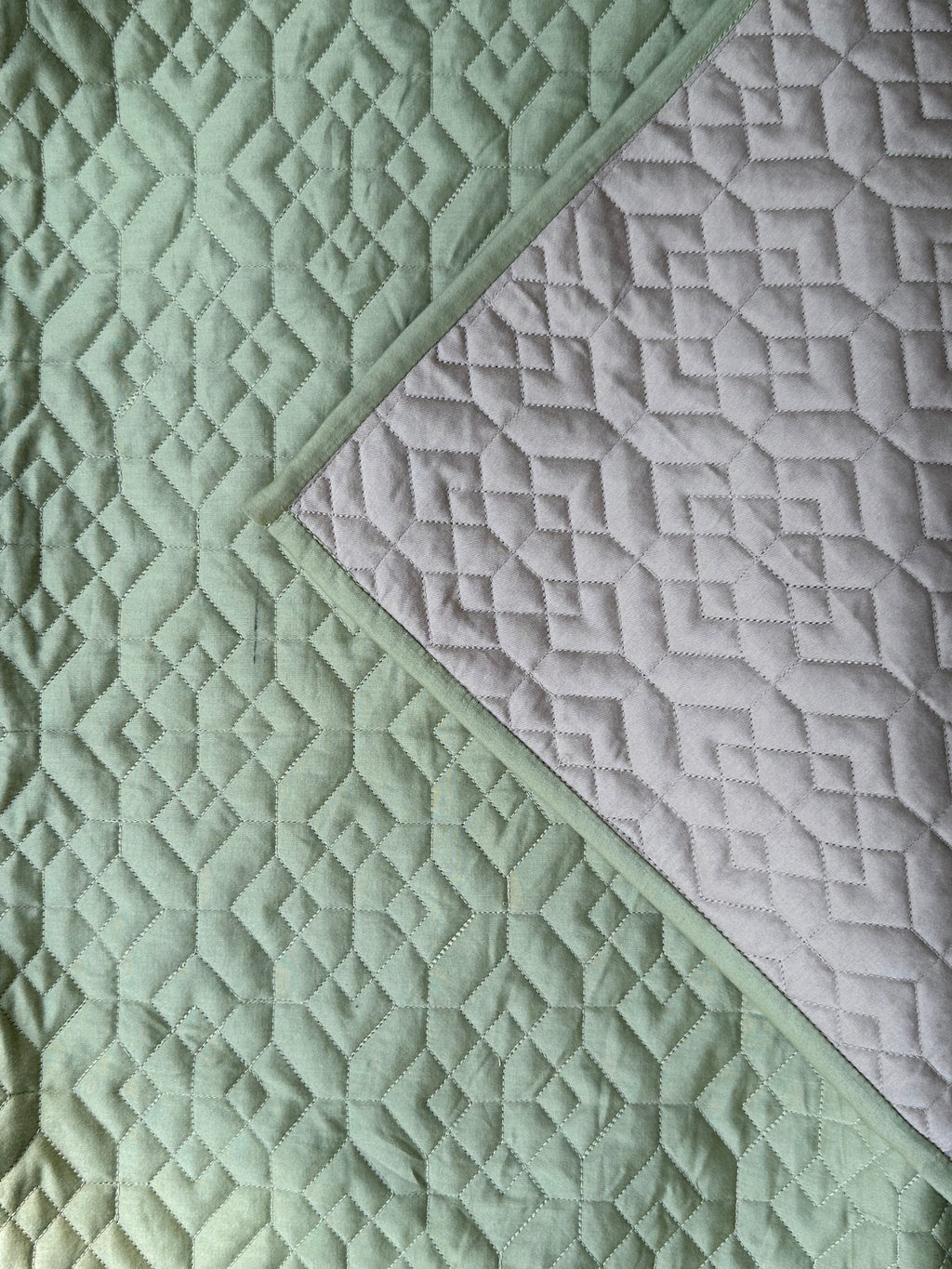 Sage Quilted Reversible Bedcover