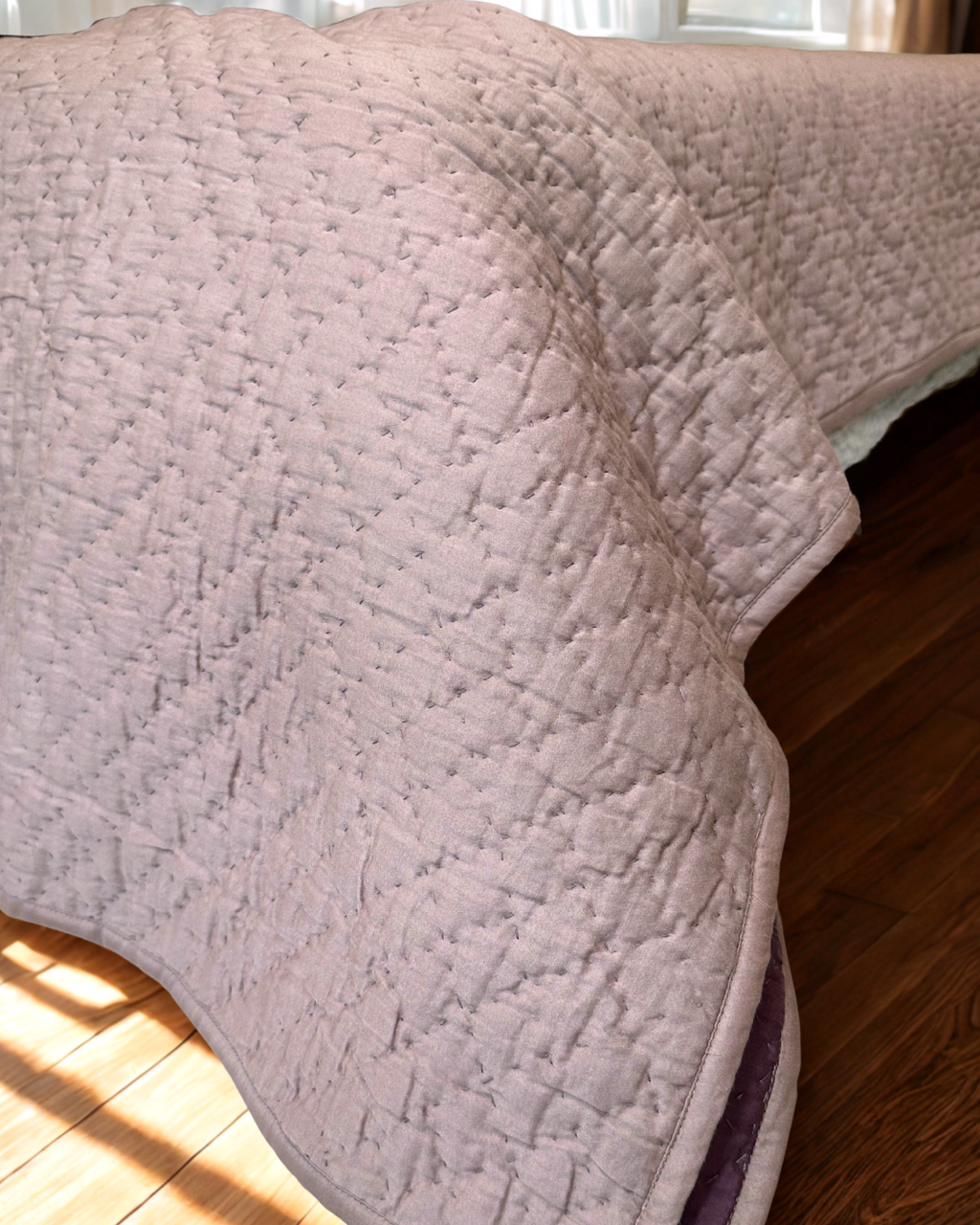 Dusky Rose Reversible Quilt Set