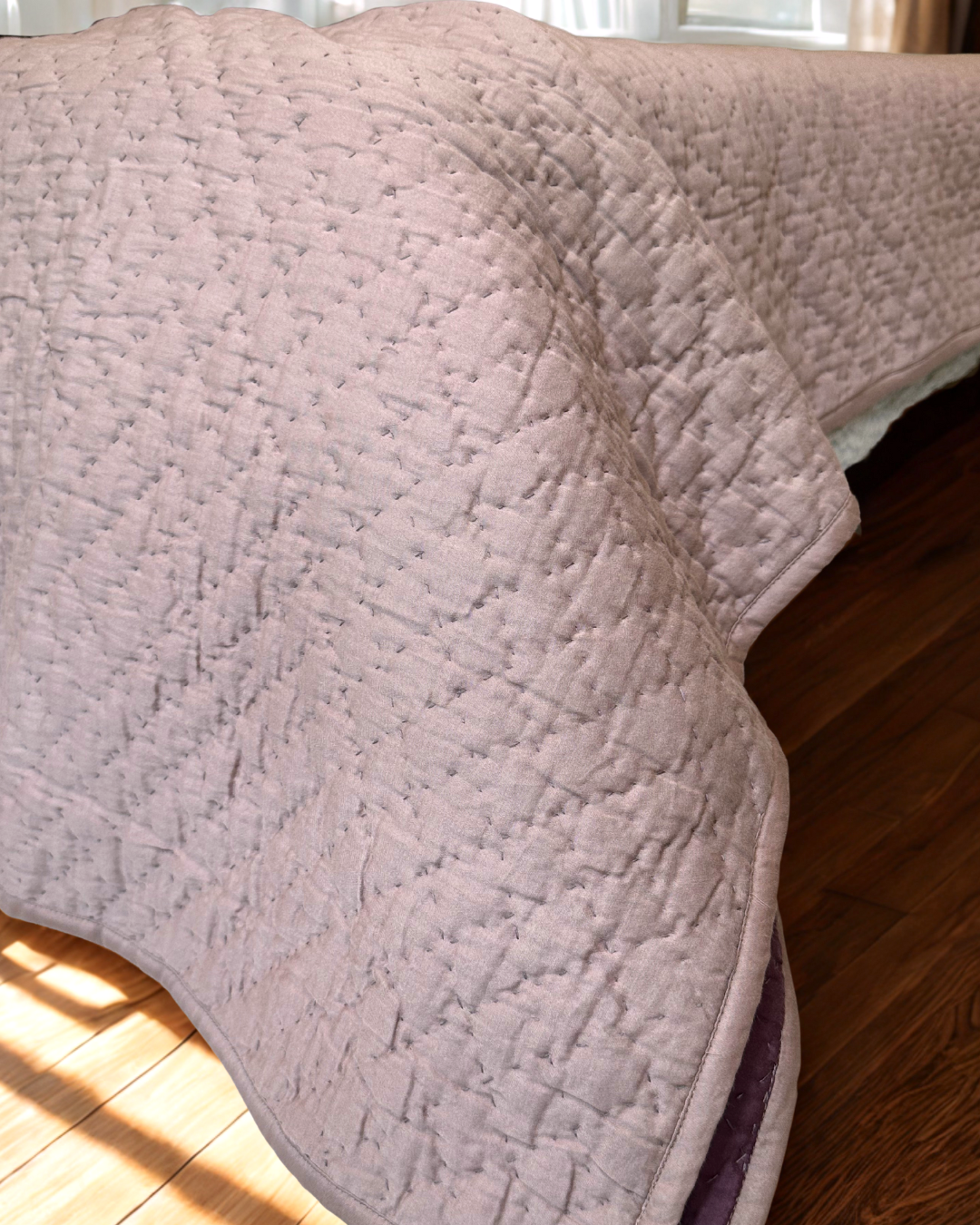 Dusky Rose Reversible Quilt Set