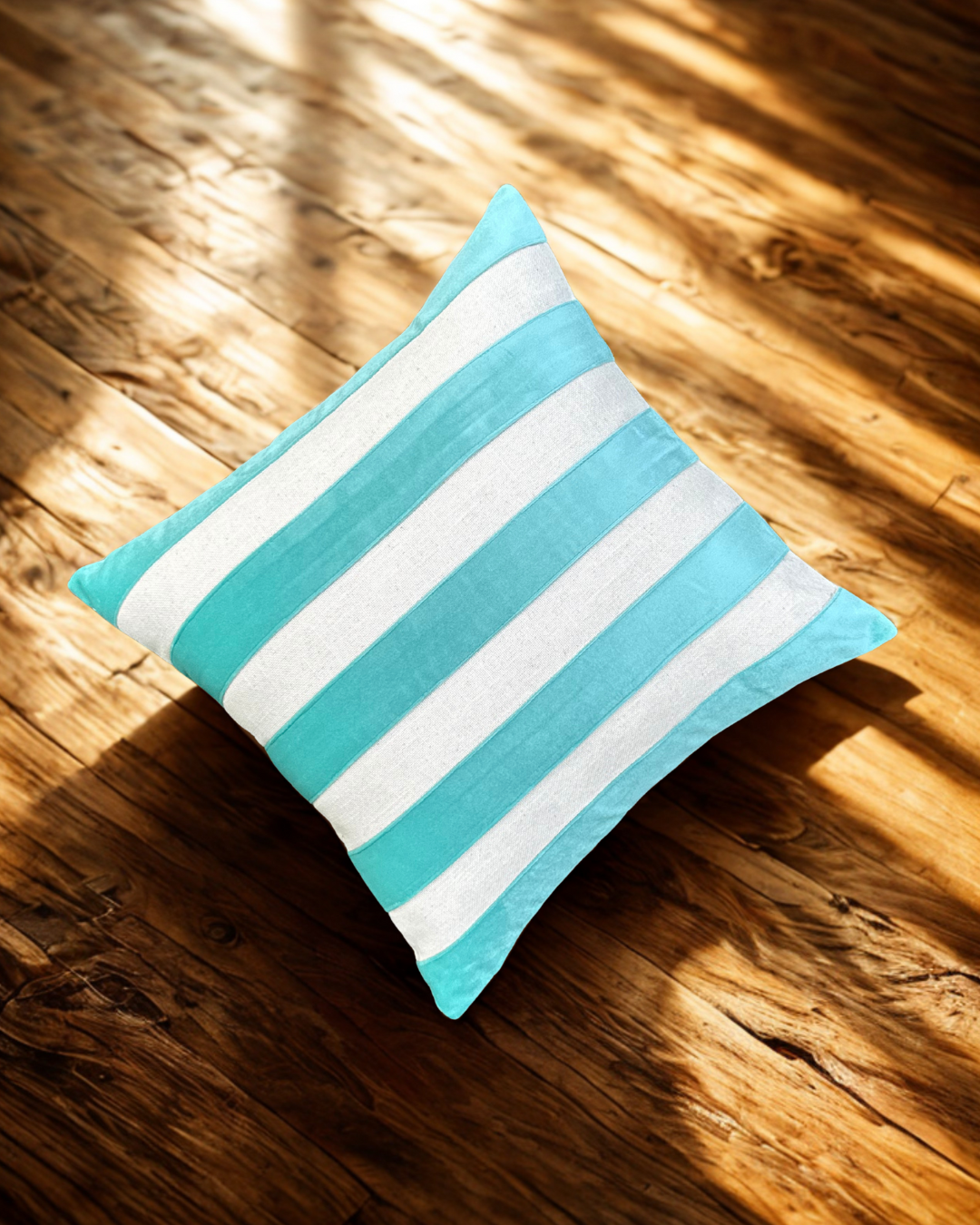Turquoise Stripe Cushion Cover