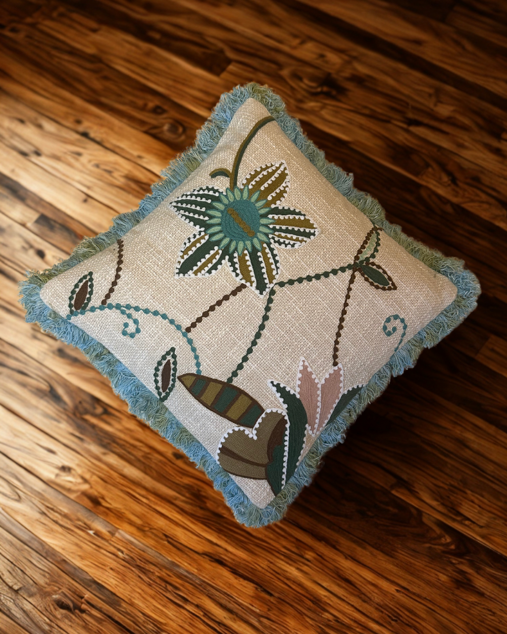 Turquoise Petal Cushion Cover