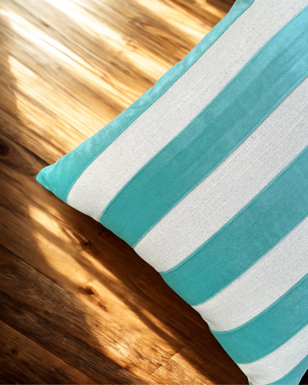 Turquoise Stripe Cushion Cover